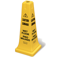 SAFETY CONE 25" CAUTION WET FLOOR SIGN YL
